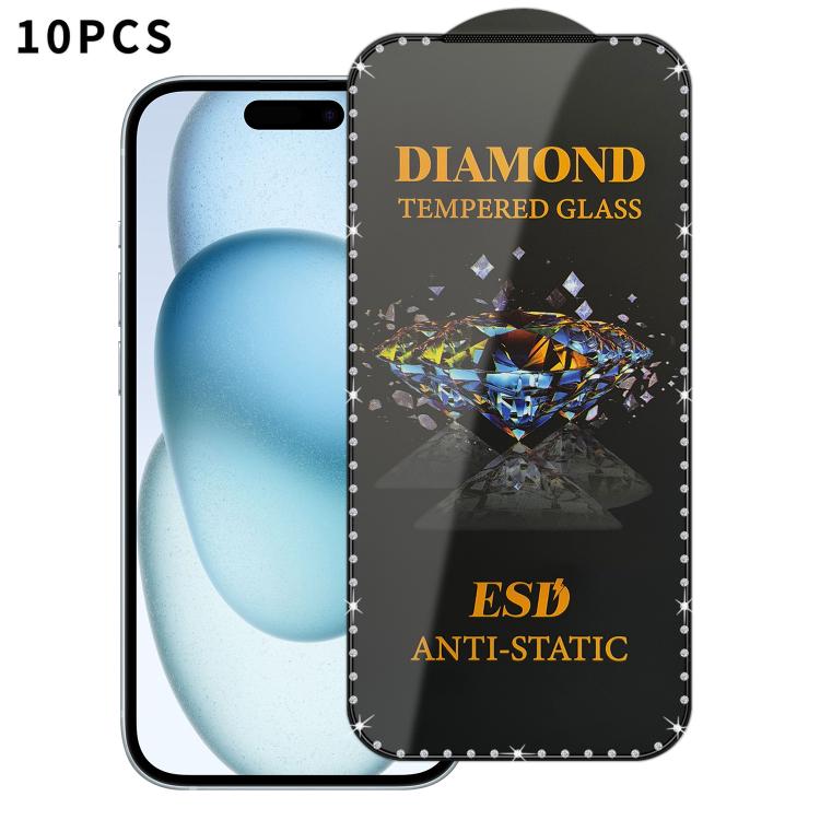 For iPhone 15 10pcs Full-Screen Diamond-Studded Silkscreen High-Definition Anti-Static Tempered Glass Film
For iPhone 15 10pcs Full-Screen Diamond-Studded Silkscreen High-Definition Anti-Static Tempered Glass Film