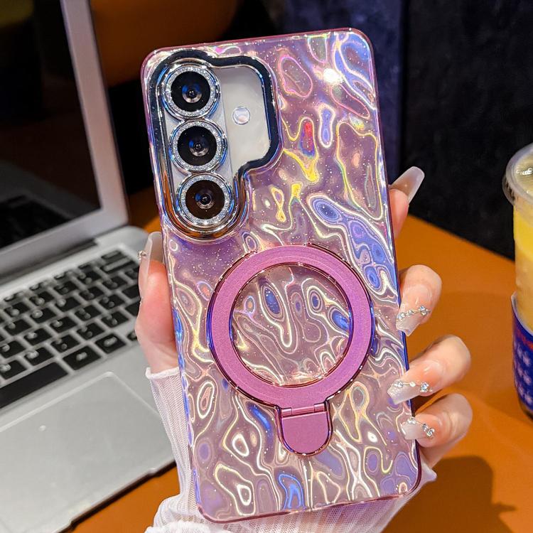 For Samsung Galaxy S25 5G Electroplated Glitter Lens Film Texture Magnetic Metal Pivot Holder Shockproof Phone Case(Pink Pleated Pattern)
For Samsung Galaxy S25 5G Electroplated Glitter Lens Film Texture Magnetic Metal Pivot Holder Shockproof Phone Case(Pink Pleated Pattern)