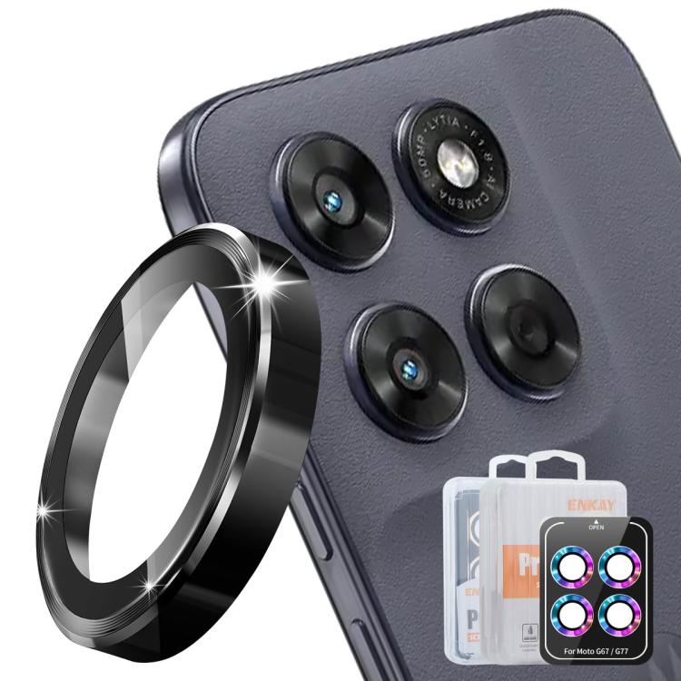 For Motorola Moto G67 / G77 ENKAY Hat-Prince 9H Rear Camera Lens Aluminium Alloy Tempered Glass Film(Black)
For Motorola Moto G67 / G77 ENKAY Hat-Prince 9H Rear Camera Lens Aluminium Alloy Tempered Glass Film(Black)