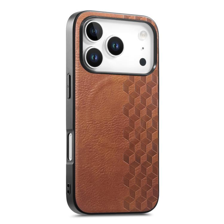 For iPhone 17 Pro 3D Grid Texture PU Magnetic Shockproof Phone Case(Brown)
For iPhone 17 Pro 3D Grid Texture PU Magnetic Shockproof Phone Case(Brown)