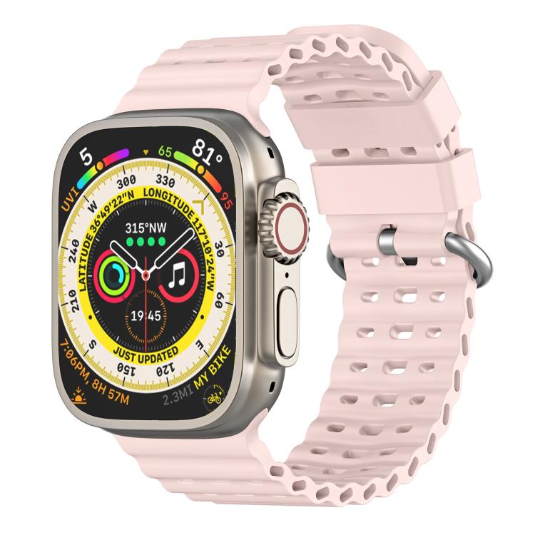 For Apple Watch 46mm / 49mm / 45mm / 44mm Ocean Perforated Silver Buckle Breathable Silicone Watch Band(Pink)
For Apple Watch 46mm / 49mm / 45mm / 44mm Ocean Perforated Silver Buckle Breathable Silicone Watch Band(Pink)