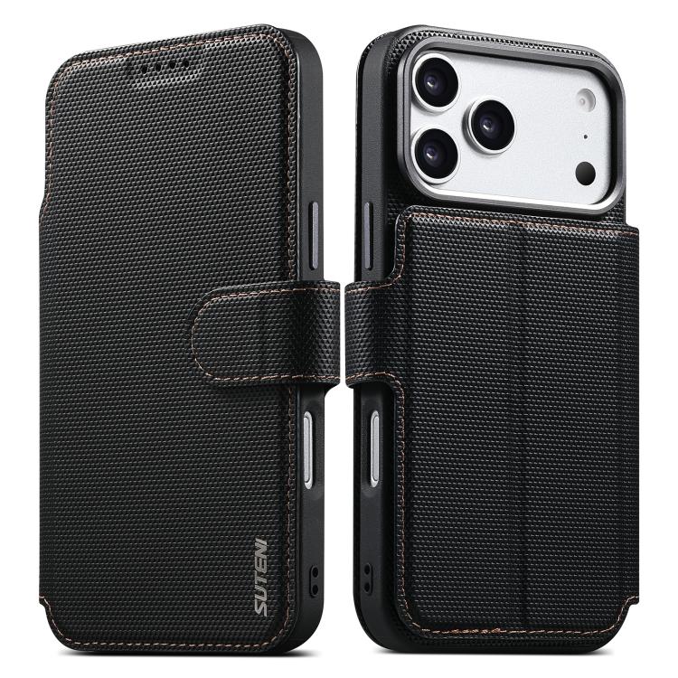 For iPhone 17 Pro Max Suteni Q09 Magnetic Detachable Wallet 2 in 1 Triangle Texture Vegan Leather Phone Case(Black)
For iPhone 17 Pro Max Suteni Q09 Magnetic Detachable Wallet 2 in 1 Triangle Texture Vegan Leather Phone Case(Black)