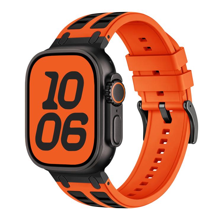 For Apple Watch 46mm / 49mm / 45mm / 44mm Vibrant Contrast Color Silicone Watch Band(Orange Black)
For Apple Watch 46mm / 49mm / 45mm / 44mm Vibrant Contrast Color Silicone Watch Band(Orange Black)