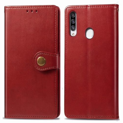 For Galaxy A20S Retro Solid Color Leather Buckle Phone Case with Lanyard & Photo Frame & Card Slot & Wallet & Stand Function(Red)
For Galaxy A20S Retro Solid Color Leather Buckle Phone Case with Lanyard & Photo Frame & Card Slot & Wallet & Stand Function(Red)