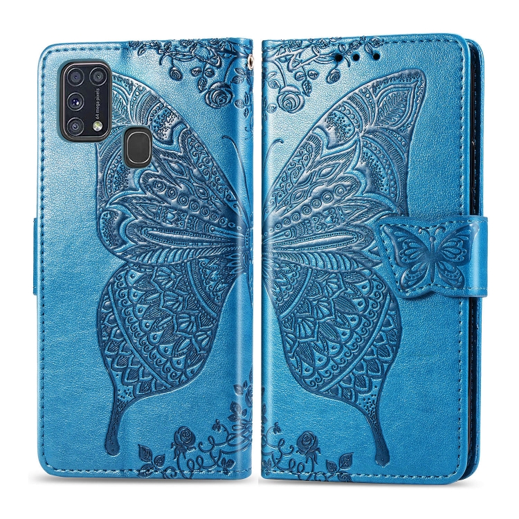 For Galaxy M31 Butterfly Love Flower Embossed Horizontal Flip Leather Case with Bracket / Card Slot / Wallet / Lanyard(Blue)
For Galaxy M31 Butterfly Love Flower Embossed Horizontal Flip Leather Case with Bracket / Card Slot / Wallet / Lanyard(Blue)