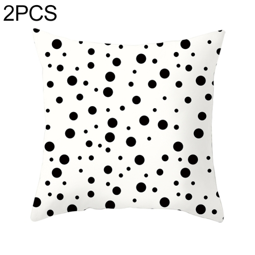 

2 PCS Black and White Simple and Modern Geometric Abstract Decorative Pillowcases Polyester Throw Pillow Case(6)