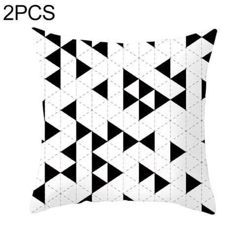 

2 PCS Black and White Simple and Modern Geometric Abstract Decorative Pillowcases Polyester Throw Pillow Case(20)