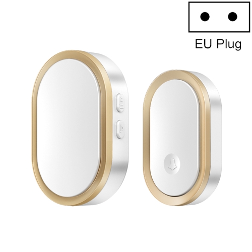 

CACAZI A99 Home Smart Remote Control Doorbell Elderly Pager, Style:EU Plug(Golden)