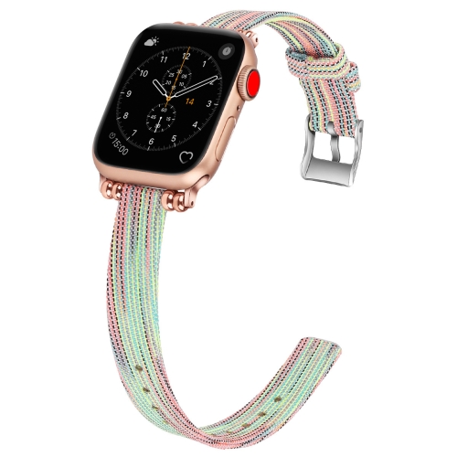 Nylon Canvas Beaded Watch Band For Apple Watch Series 6&SE&5&4 44mm / 3&2&1 42mm(Colorful)
Nylon Canvas Beaded Watch Band For Apple Watch Series 6&SE&5&4 44mm / 3&2&1 42mm(Colorful)