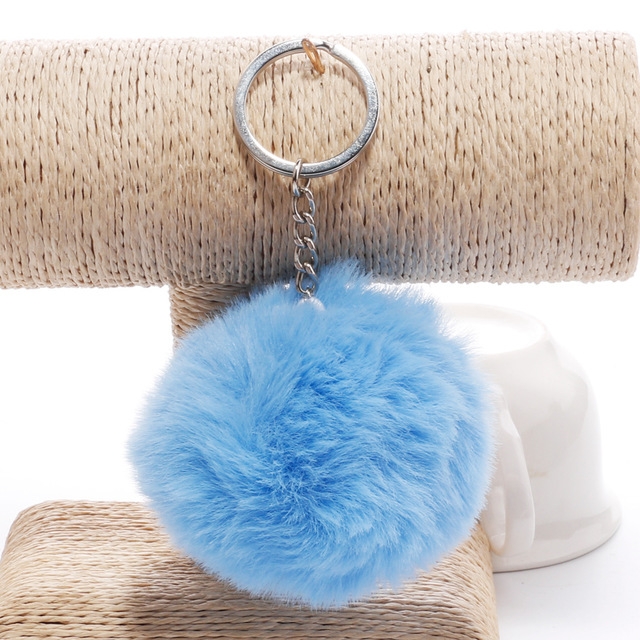 Simple Key Chain Fur Ball Pompon Keychain Pompom Artificial Rabbit Fur Animal Keychains for Woman Car Bag Key Rings(blue)
Simple Key Chain Fur Ball Pompon Keychain Pompom Artificial Rabbit Fur Animal Keychains for Woman Car Bag Key Rings(blue)