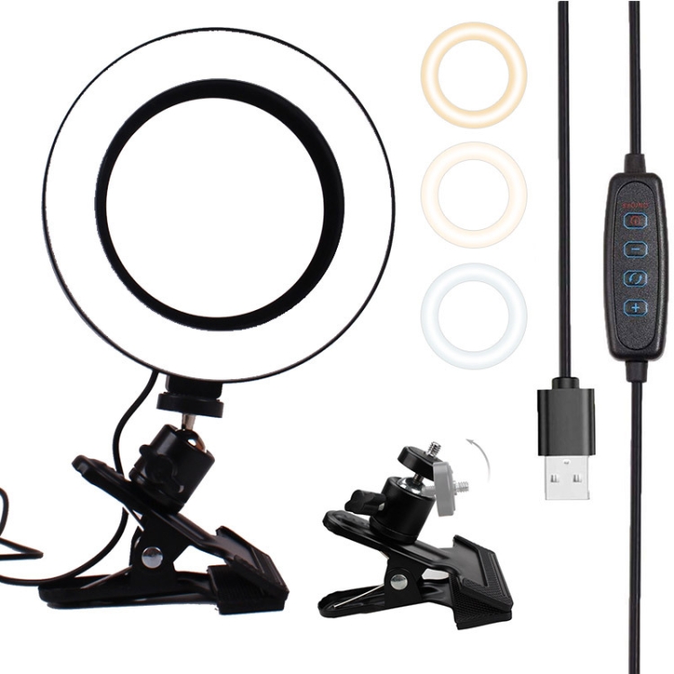 6 inch Strong Clip Fill Light With Adjustable Temperature LED Ring Light Desktop Computer Clip Light, Cable Length: 2 Meters
6 inch Strong Clip Fill Light With Adjustable Temperature LED Ring Light Desktop Computer Clip Light, Cable Length: 2 Meters