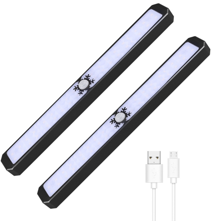 LED Intelligent Human Body Sensor Light USB Free Wiring Long Cabinet Wardrobe Light, Light color: Black 2 x Lamp 
LED Intelligent Human Body Sensor Light USB Free Wiring Long Cabinet Wardrobe Light, Light color: Black 2 x Lamp