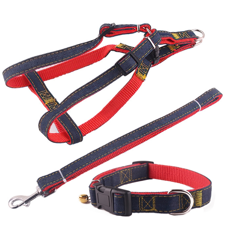BG-Q1025 Leash+Chest Strap+Collar Thickened Strong Denim Pet Dog Leash Set, Size: XL(Red)
BG-Q1025 Leash+Chest Strap+Collar Thickened Strong Denim Pet Dog Leash Set, Size: XL(Red)