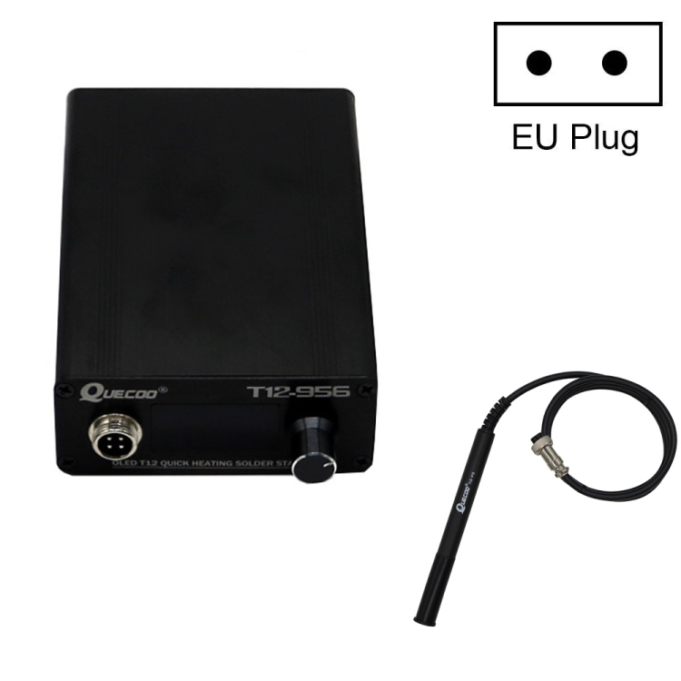 QUECOO T12-956 1.3-Inch Screen Electric Soldering Iron Soldering Station With P9 Handle, EU Plug (Black Handle)
QUECOO T12-956 1.3-Inch Screen Electric Soldering Iron Soldering Station With P9 Handle, EU Plug (Black Handle)