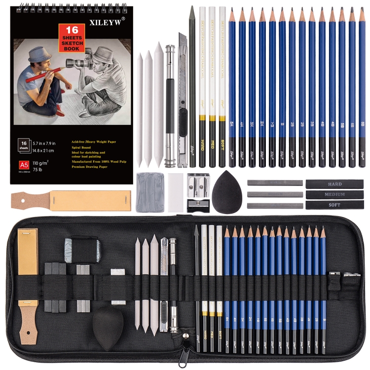 XILEYW 36-In-1 Sketch Drawing Set Pencil Carbon Brush Sketchbook Set(XL-SMTZ36)
XILEYW 36-In-1 Sketch Drawing Set Pencil Carbon Brush Sketchbook Set(XL-SMTZ36)