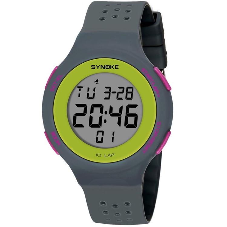 SYNOKE 67866 Swimming Waterproof Porous Breathable Silicone Strap Sports LED Electronic Watch(Gray)
SYNOKE 67866 Swimming Waterproof Porous Breathable Silicone Strap Sports LED Electronic Watch(Gray)