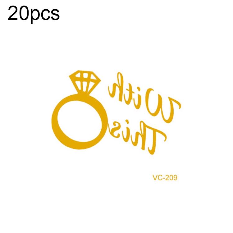 20 PCS Waterproof Bachelor Party Hot Stamping Wedding Bridal Tattoo Stickers(VC-209)
20 PCS Waterproof Bachelor Party Hot Stamping Wedding Bridal Tattoo Stickers(VC-209)