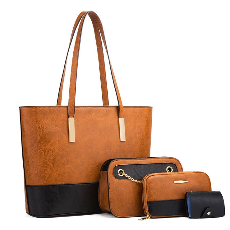 20820 4 in 1 Color-Block Messenger Handbag Large-Capacity Lady Bag(Brown Black)
20820 4 in 1 Color-Block Messenger Handbag Large-Capacity Lady Bag(Brown Black)