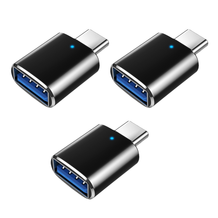 3 PCS USB 3.0 Female to USB-C / Type-C Male OTG Adapter with Indicator Light(Black)
3 PCS USB 3.0 Female to USB-C / Type-C Male OTG Adapter with Indicator Light(Black)