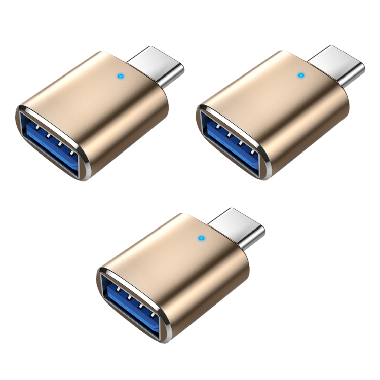 3 PCS USB 3.0 Female to USB-C / Type-C Male OTG Adapter with Indicator Light(Gold)
3 PCS USB 3.0 Female to USB-C / Type-C Male OTG Adapter with Indicator Light(Gold)