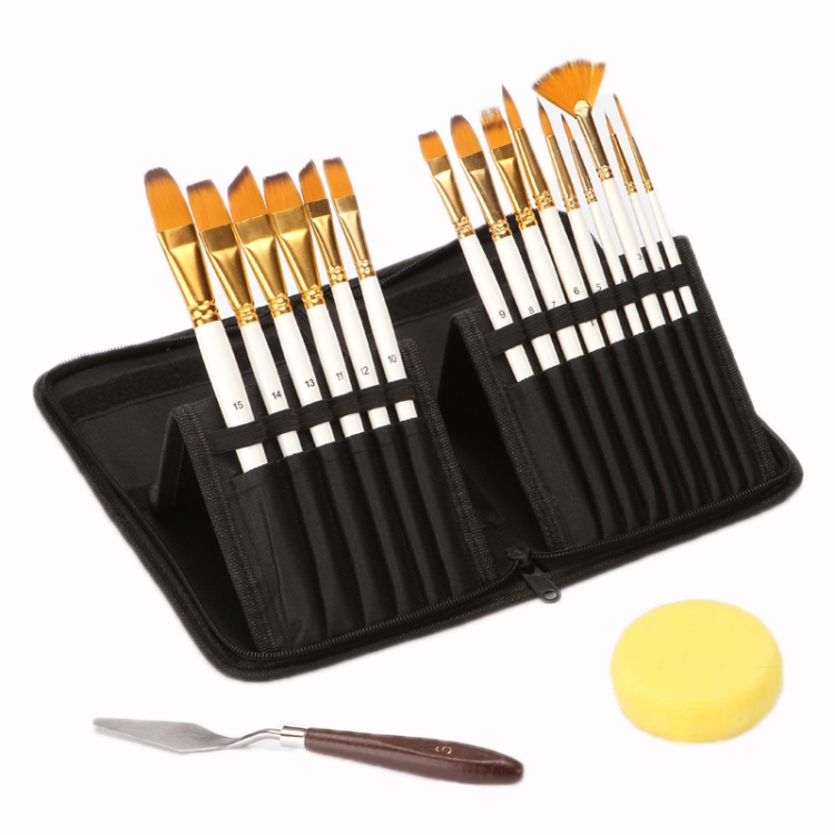 15 PCS/Set Oil Painting Pen Set + Tarpaulin Bag With Spatula Sponge(Pearl White Rod)
15 PCS/Set Oil Painting Pen Set + Tarpaulin Bag With Spatula Sponge(Pearl White Rod)