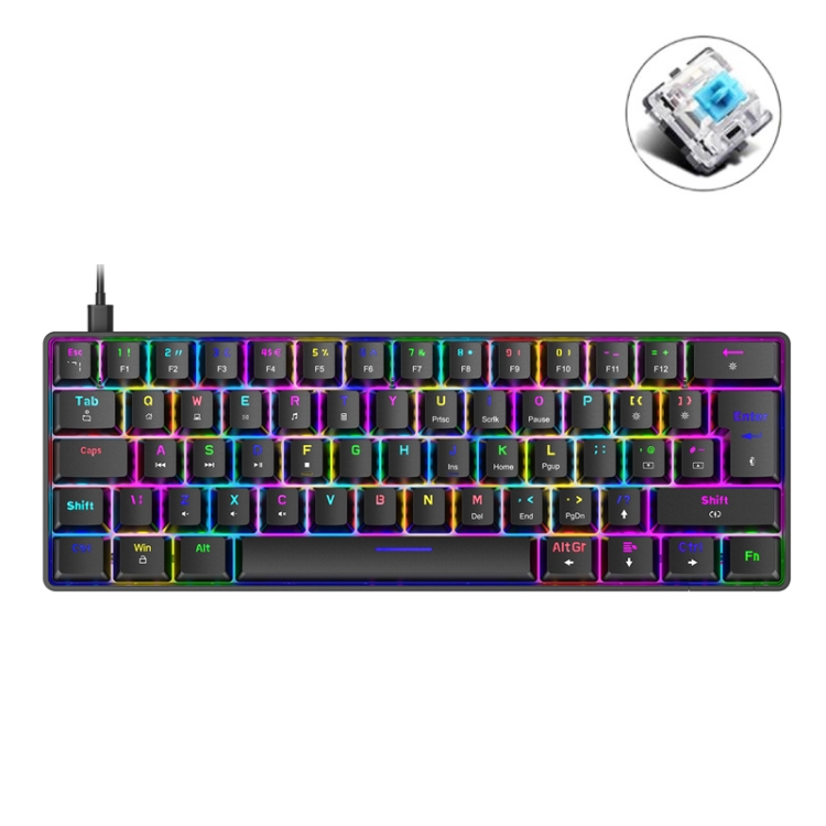 ZIYOU LANG T60 62-Key RGB Luminous Mechanical Wired Keyboard, Cable Length:1.5m(Black Green Shaft)
ZIYOU LANG T60 62-Key RGB Luminous Mechanical Wired Keyboard, Cable Length:1.5m(Black Green Shaft)