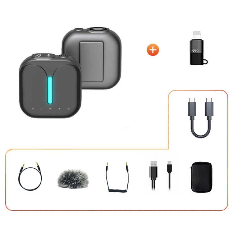 Outdoor Professional Noise-cancelling Wireless Lavalier Microphone Type-C+Apple Adapter
Outdoor Professional Noise-cancelling Wireless Lavalier Microphone Type-C+Apple Adapter