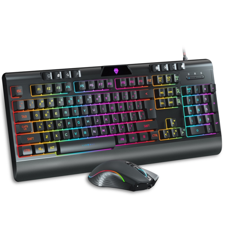 LANGTU V9000 RGB Luminous Wired Keyboard And Mouse Set, Cable Length: 1.5m, Color: RGB Black
LANGTU V9000 RGB Luminous Wired Keyboard And Mouse Set, Cable Length: 1.5m, Color: RGB Black