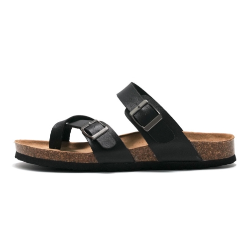 

Ruizu Couple Cork Slippers Beach Shoes Flip Flops, Size: 40(Black)