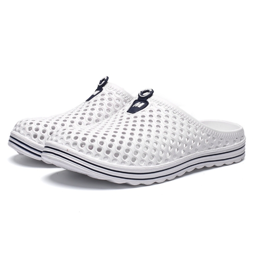 

X902 Summer Beach Shoes Non-slip Flip Llops Couple Slippers Men Hole Shoes, Size: 36(White)