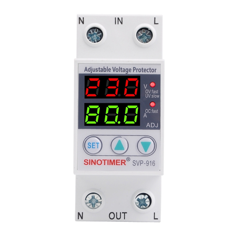 SINOTIMER SVP-916 Adjustable Self-resetting Over-voltage Under-voltage Protector, Current: 80A
SINOTIMER SVP-916 Adjustable Self-resetting Over-voltage Under-voltage Protector, Current: 80A