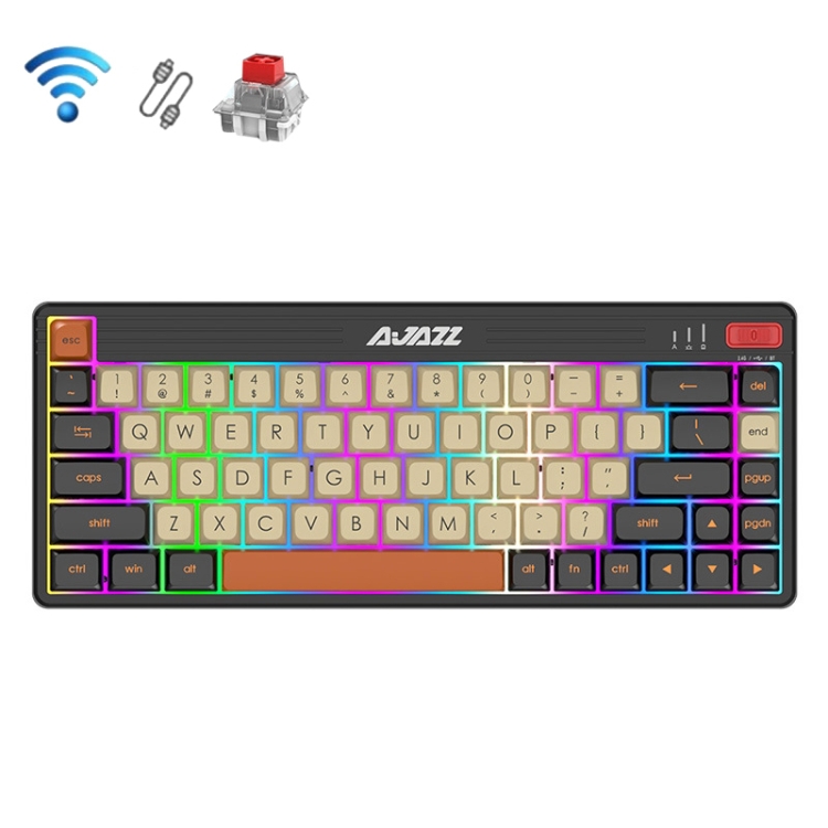 Ajazz K690T 69-key Wireless+Bluetooth+Wired Mechanical RGB Gaming Office Keyboard(Red Shaft)
Ajazz K690T 69-key Wireless+Bluetooth+Wired Mechanical RGB Gaming Office Keyboard(Red Shaft)