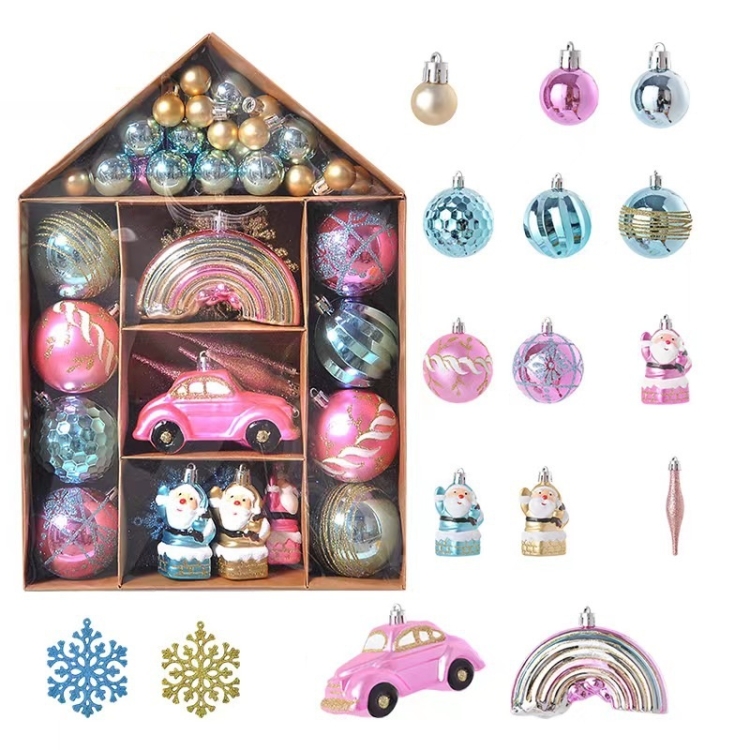 70PCS/Set Painted Christmas Ball House Set Christmas Tree Ornament, Color: Pink
70PCS/Set Painted Christmas Ball House Set Christmas Tree Ornament, Color: Pink