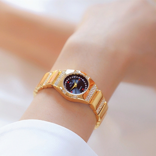 

BS Bee Sister FA1647 Classic Ladies Watch Diamond Wrist Watch(Golden Black)