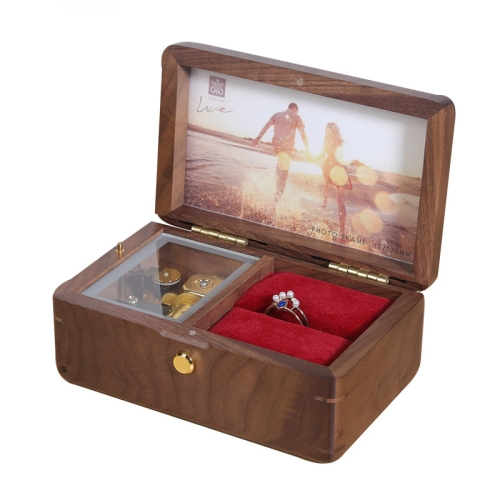 Wooden Jewelry Storage Music Box with Photo Frame Function, Spec: Walnut+Rings Flannel
Wooden Jewelry Storage Music Box with Photo Frame Function, Spec: Walnut+Rings Flannel