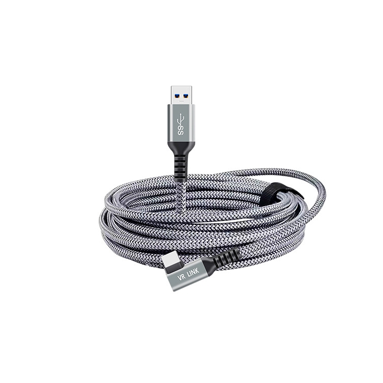 USB3.2 Gen1 VR Link Streamline For Oculus Quest 2, Model: A-C Aluminum Shell 7M Braided Wire
USB3.2 Gen1 VR Link Streamline For Oculus Quest 2, Model: A-C Aluminum Shell 7M Braided Wire