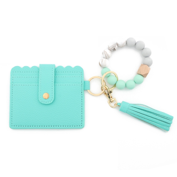 PU Tassel Silicone Bead Bracelet Wallet With Keychain, Color: 9 Mint Green
PU Tassel Silicone Bead Bracelet Wallet With Keychain, Color: 9 Mint Green