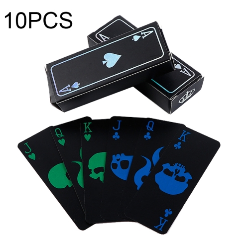 10 PCS Fluorescent PVC Skull Playing Cards Waterproof Playing Cards,Size: 3.2 x 8.7cm Blue+Green
10 PCS Fluorescent PVC Skull Playing Cards Waterproof Playing Cards,Size: 3.2 x 8.7cm Blue+Green