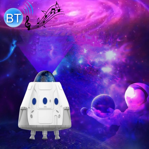 

5W Space Capsule Bluetooth Star Projection Lamp Galaxy Atmosphere Lamp with Remote Control(White )