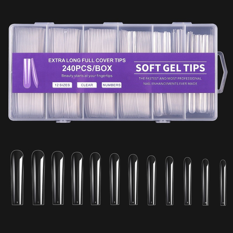 240 PCS/Box Thin Soft Transparent Nail Pieces, Shape: Super Long Full Stick Nails
240 PCS/Box Thin Soft Transparent Nail Pieces, Shape: Super Long Full Stick Nails