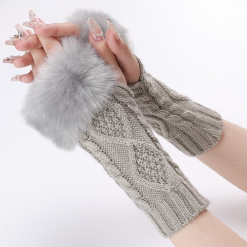 Ladies Short Type Furry Gloves Diamond Knit Warm Fingerless Arm Sleeves(Light Grey)
Ladies Short Type Furry Gloves Diamond Knit Warm Fingerless Arm Sleeves(Light Grey)
