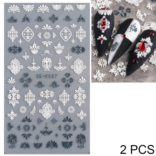 2 PCS 5D Stereoscopic Hollow Lace Nail Stickers Nail Art 3D Flower Embossed Stickers(5D-K57)
2 PCS 5D Stereoscopic Hollow Lace Nail Stickers Nail Art 3D Flower Embossed Stickers(5D-K57)