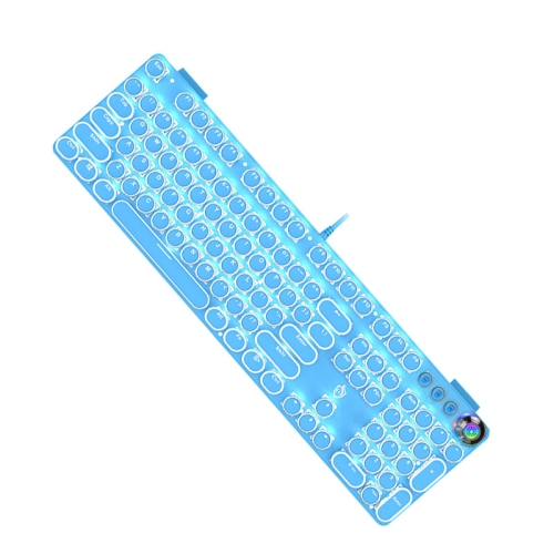 K820 104 Keys Retro Punk Plating Knob Glowing Wired Green Shaft Keyboard, Cable Length: 1.6m, Style: White Light (Blue)
K820 104 Keys Retro Punk Plating Knob Glowing Wired Green Shaft Keyboard, Cable Length: 1.6m, Style: White Light (Blue)