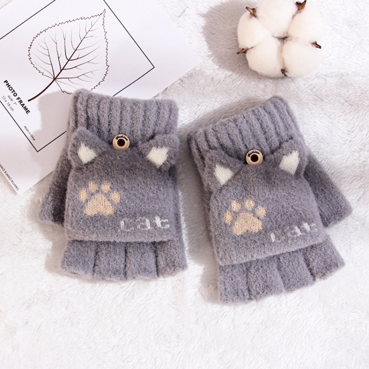 1 Pair Winter Warm Children Half -Fingers Flip Wool Thickened Plus Velvet Sports Riding Gloves(Dark Gray)
1 Pair Winter Warm Children Half -Fingers Flip Wool Thickened Plus Velvet Sports Riding Gloves(Dark Gray)