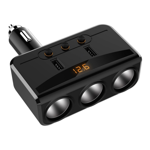 

HY29 3 in 1 Cigarette Lighter To Multifunction Charger(Neutral Black)