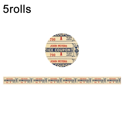 5rolls Retro Washi Tape for Journal Scrapbooking Diary Planners, Color: Coupon
5rolls Retro Washi Tape for Journal Scrapbooking Diary Planners, Color: Coupon