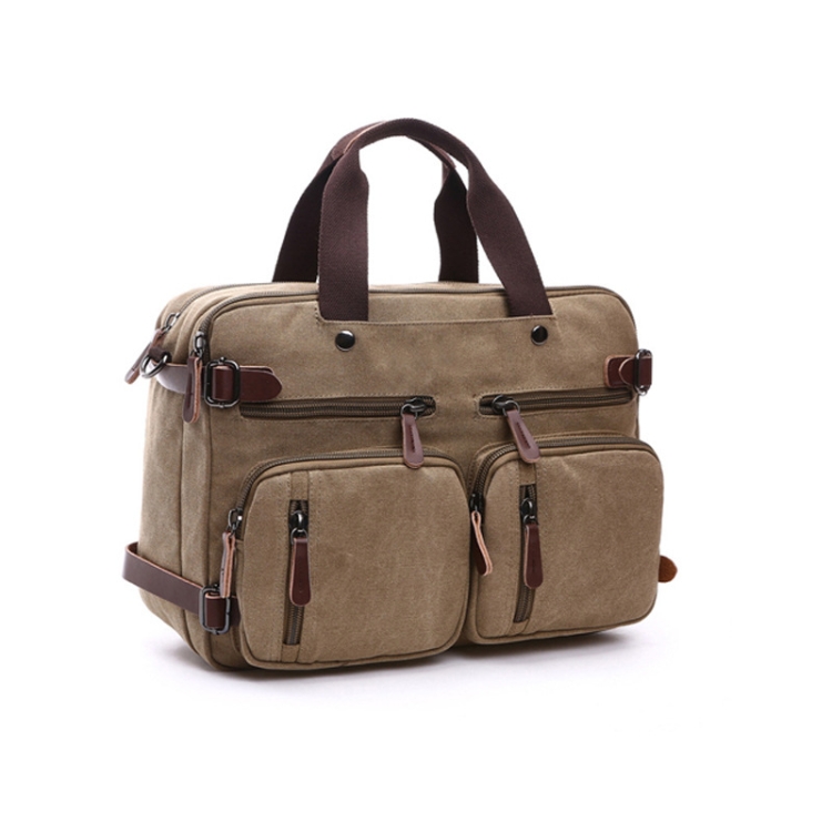 Casual Canvas Three-Purpose Business Briefcase Computer Bag, Color: Khaki Small
Casual Canvas Three-Purpose Business Briefcase Computer Bag, Color: Khaki Small
