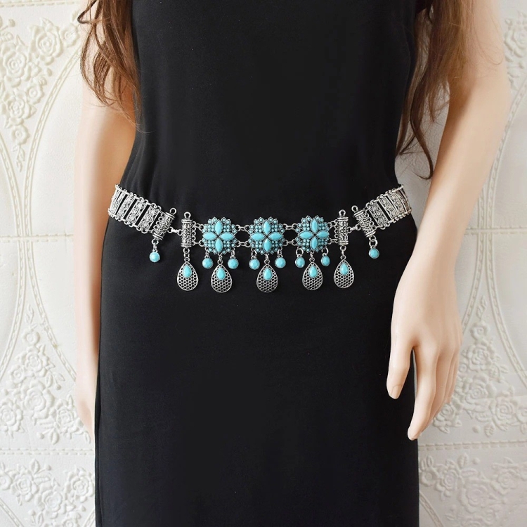 Vintage Alloy Flowers With Diamonds Drops Tassel Waist Chain Waist Ornaments, Color: A
Vintage Alloy Flowers With Diamonds Drops Tassel Waist Chain Waist Ornaments, Color: A