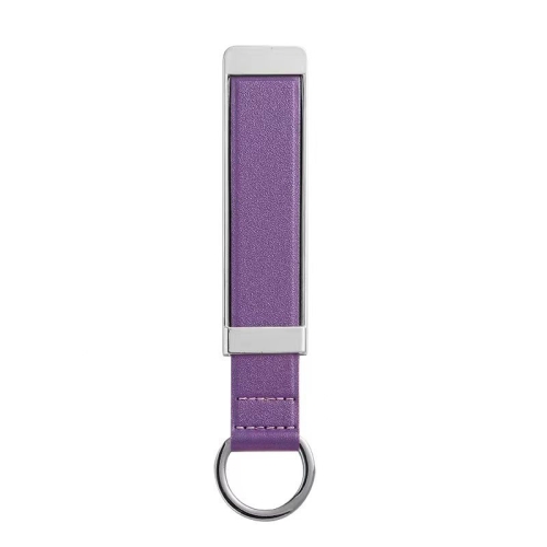 

PU Leather Metal Wrist Strap Cell Phone Holder Zinc Alloy Paste Desktop Stand(Purple)