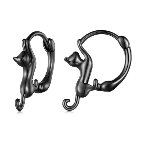 Sterling Silver S925 Diamond Stretch Cat Stretch Earrings, Size: Large Black Gold Plated
Sterling Silver S925 Diamond Stretch Cat Stretch Earrings, Size: Large Black Gold Plated